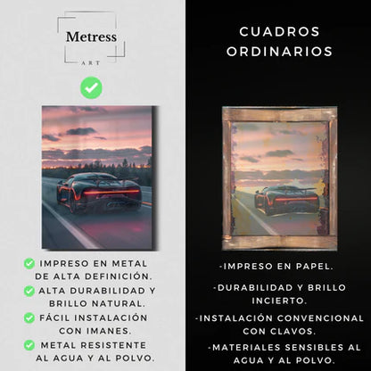 Arte Metálico Cuadro Lámina Aluminio Póster Decoración Asia Sol y Mar