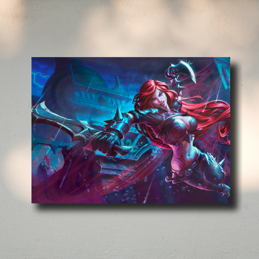 Arte Metálico Cuadro Lámina Aluminio Póster Decoración Videojuegos League of Legends