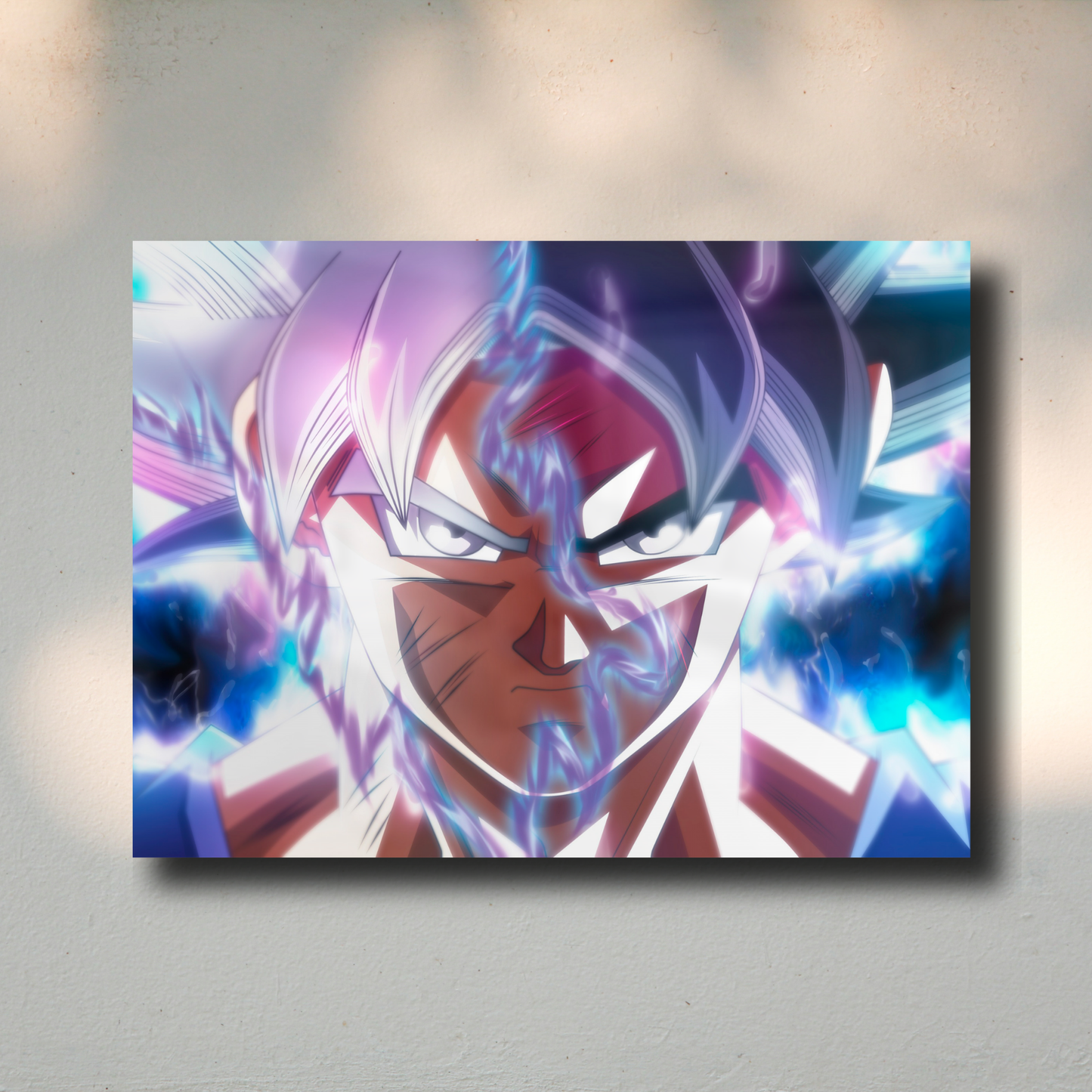 Arte Metálico Cuadro Lamina Aluminio Póster Decoración Anime Dragon Ball Z Goku Ultra Instinto