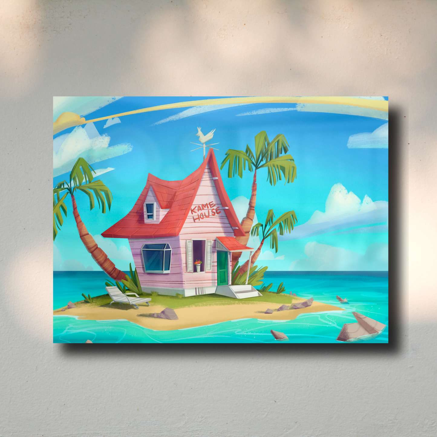 Arte Metálico Cuadro Lámina Aluminio Póster Decoración Anime Dragon Ball Z Kame House