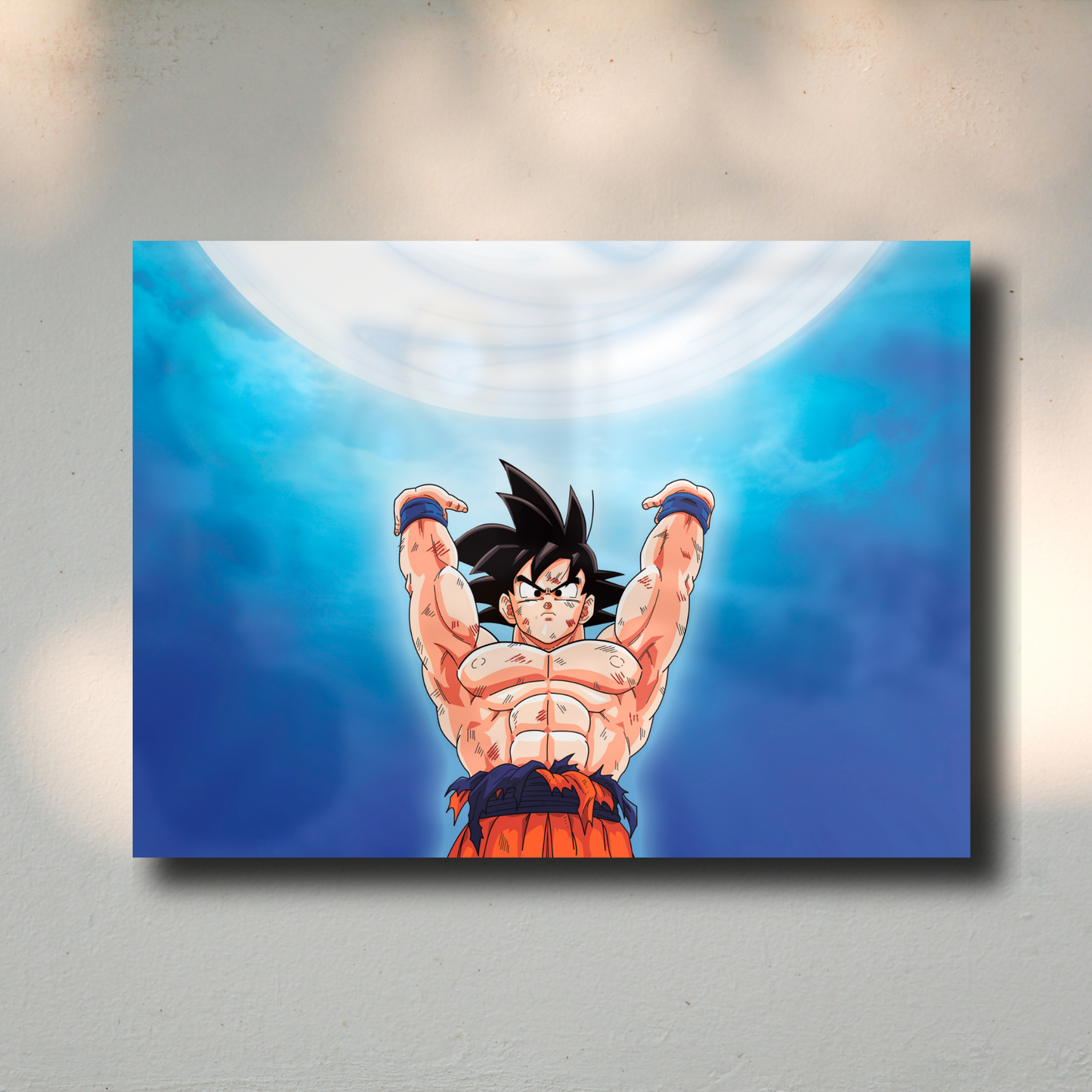 Arte Metálico Cuadro Lamina Aluminio Póster Decoración Anime Dragon Ball Z Goku Geinkidama