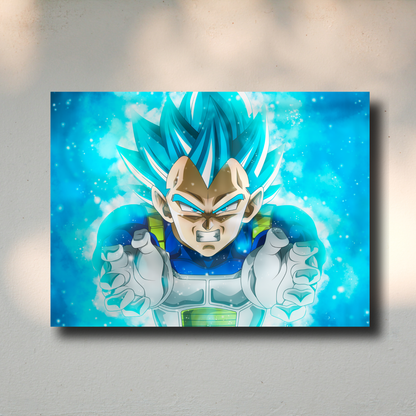 Arte Metálico Cuadro Lámina Aluminio Póster Decoración Anime Dragon Ball Z Vegetta Blue