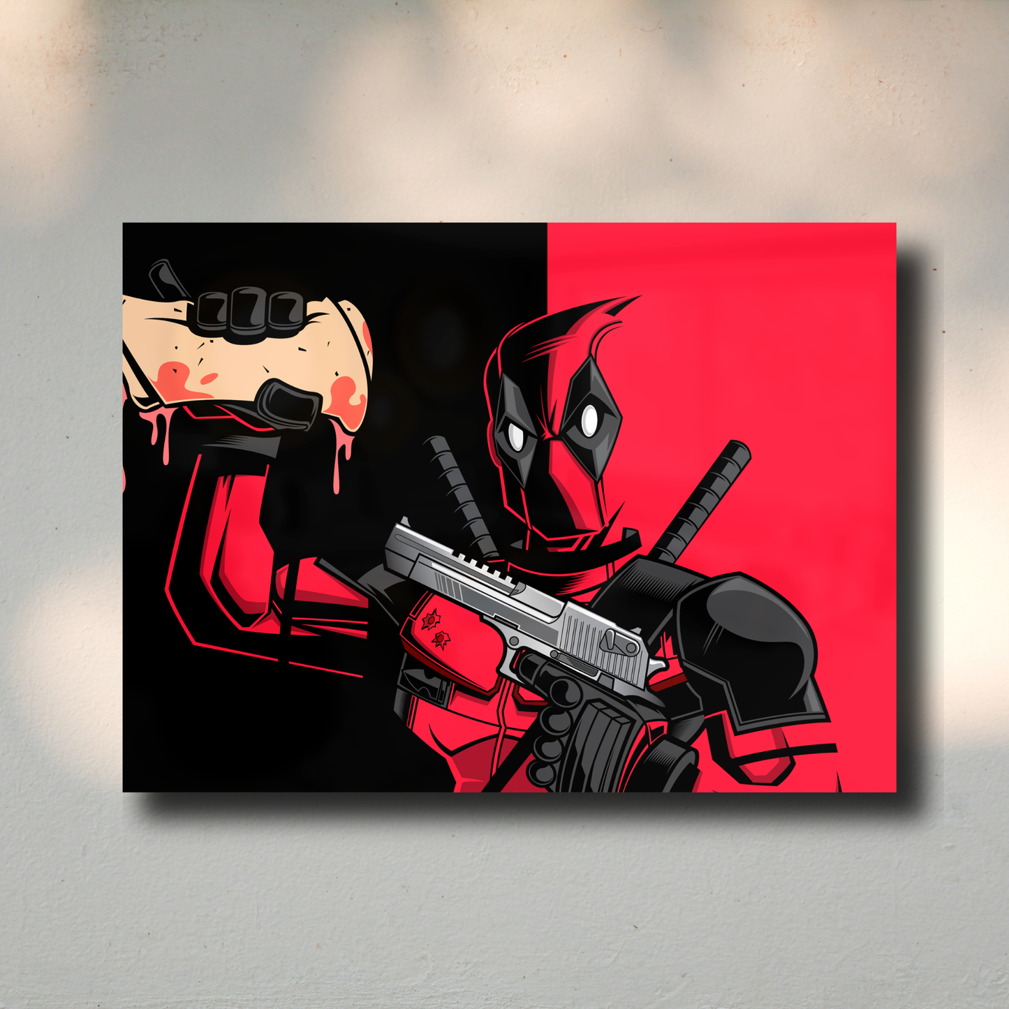 Arte Metálico Cuadro Lámina Aluminio Póster Decoración Marvel Deadpool