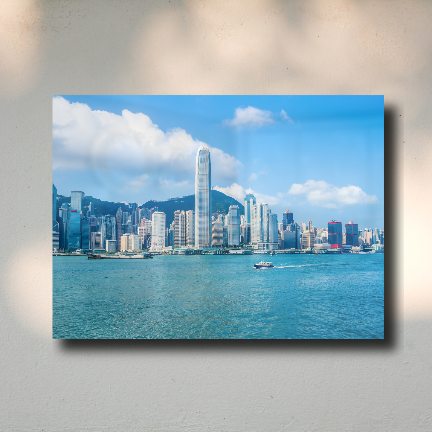 Arte Metálico Cuadro Lámina Aluminio Póster Decoración Ciudad Hong Kong