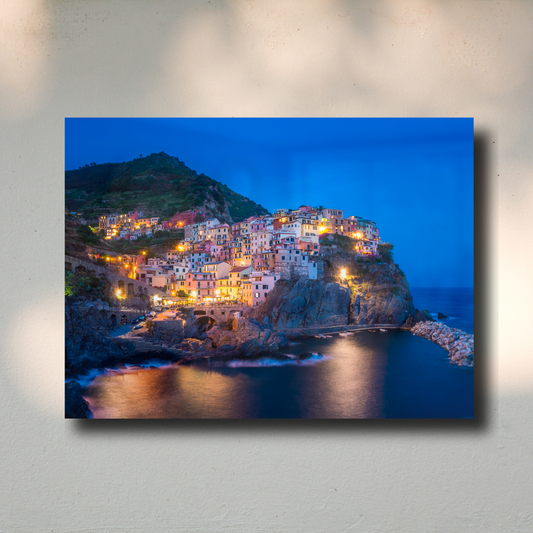 Arte Metálico Cuadro Lámina Aluminio Póster Decoración Ciudades Manarola Italia