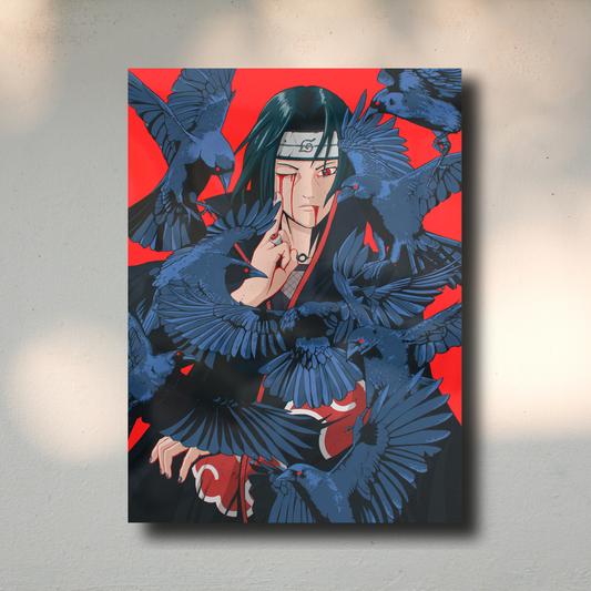 Arte Metálico Cuadro Lámina Aluminio Póster Decoración Anime Naruto Sasuke