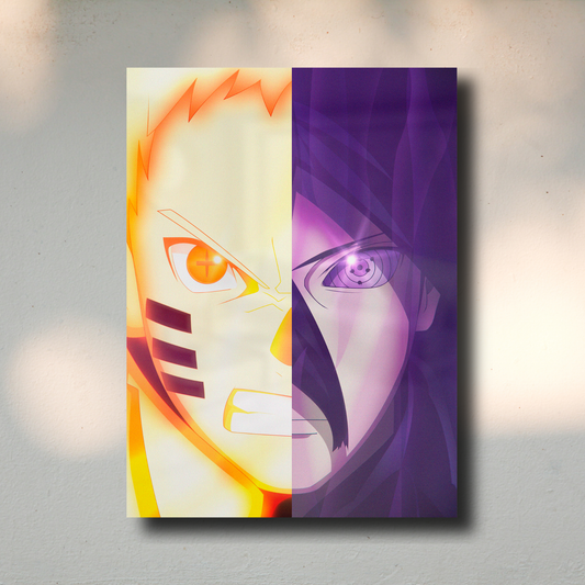 Arte Metálico Cuadro Lámina Aluminio Póster Decoración Anime Naruto Y Sasuke