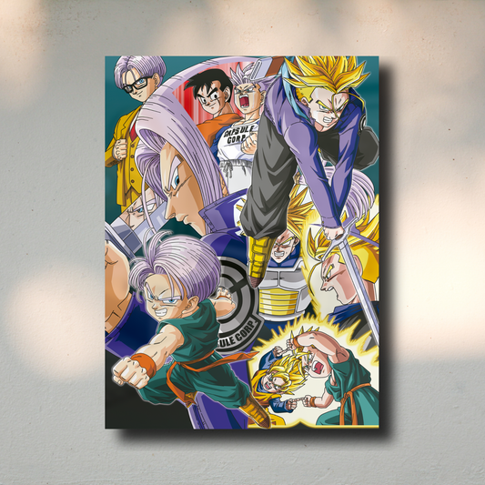 Arte Metálico Cuadro Lámina Aluminio Póster Decoración Anime Dragon Ball Z Trunks