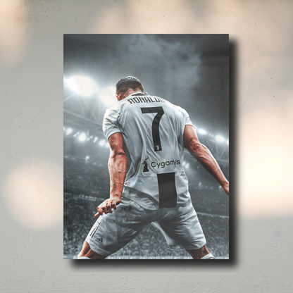 Arte Metálico Cuadro Lámina Aluminio Póster Decoración Deportes Cristiano Ronaldo