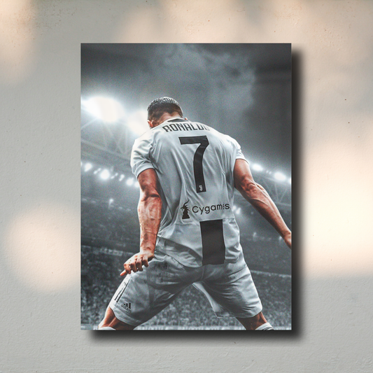 Arte Metálico Cuadro Lámina Aluminio Póster Decoración Deportes Cristiano Ronaldo