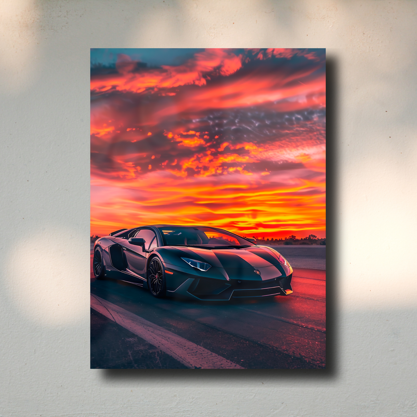 Arte Metálico Cuadro Lámina Aluminio Póster Decoración Autos