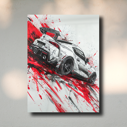 Arte Metálico Cuadro Lámina Aluminio Póster Decoración Autos Supra