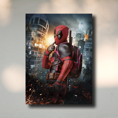 Arte Metálico Cuadro Lámina Aluminio Póster Decoración Marvel Deadpool