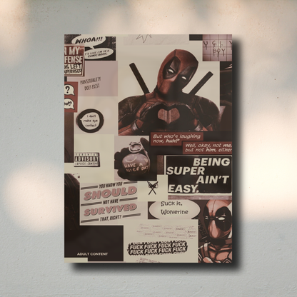 Arte Metálico Cuadro Lámina Aluminio Póster Decoración Marvel Deadpool