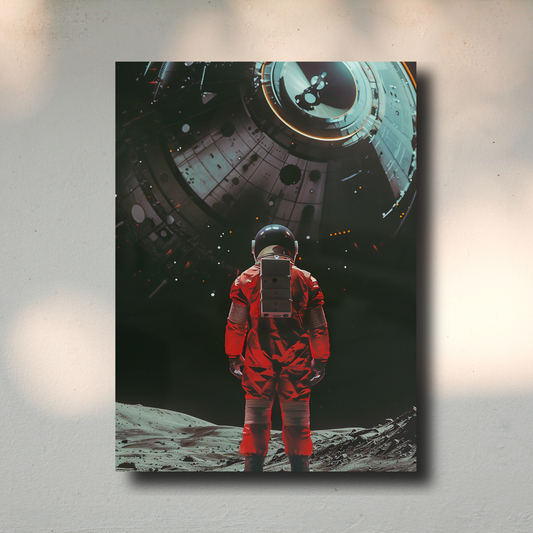 Arte Metálico Cuadro Lámina Aluminio Póster Decoración Espacio Astronauta