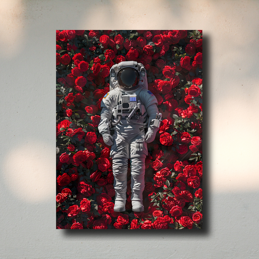 Arte Metálico Cuadro Lámina Aluminio Póster Decoración Espacio Astronauta