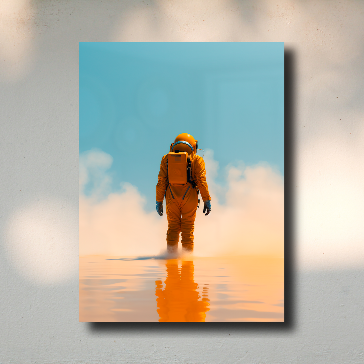 Arte Metálico Cuadro Lámina Aluminio Póster Decoración Espacio Astronauta