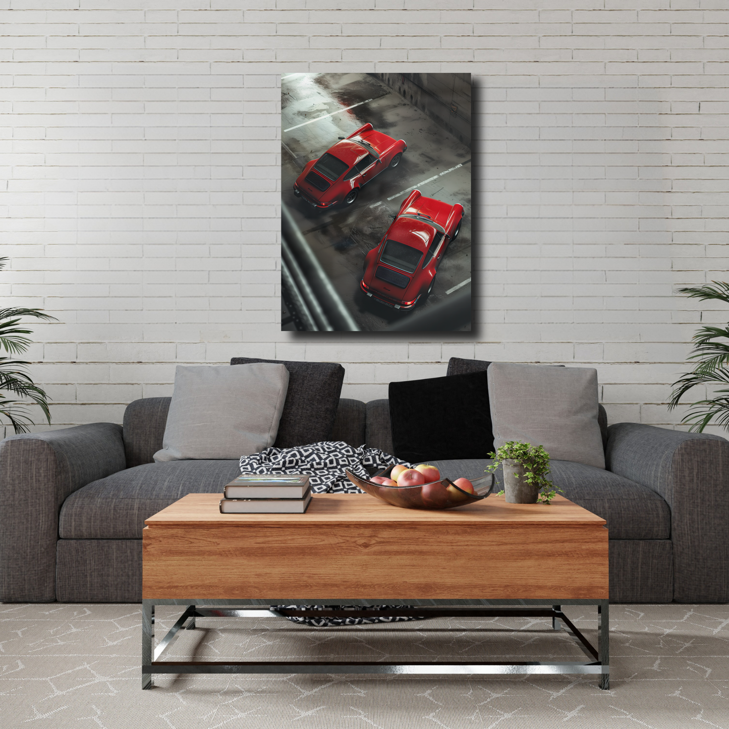 Arte Metálico Cuadro Lámina Aluminio Póster Decoración Autos Porshe