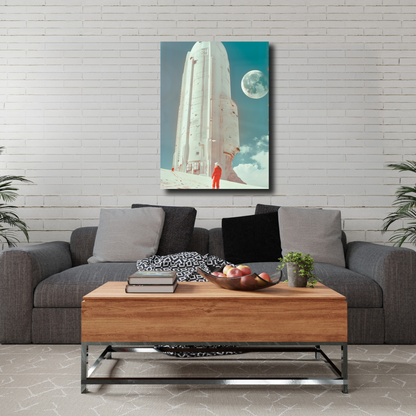 Arte Metálico Cuadro Lámina Aluminio Póster Decoración Espacio Astronauta