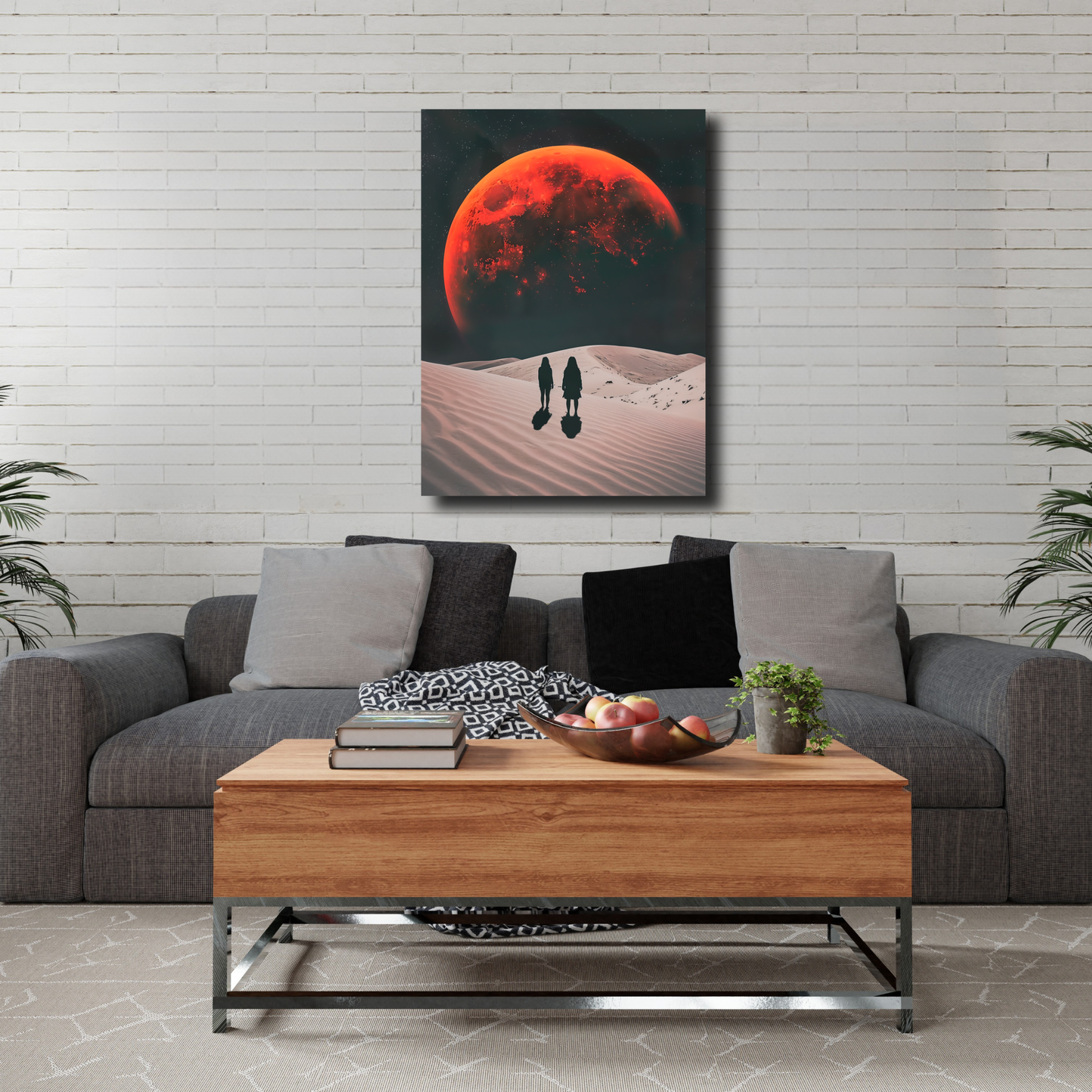 Arte Metálico Cuadro Lámina Aluminio Póster Decoración Espacio Luna