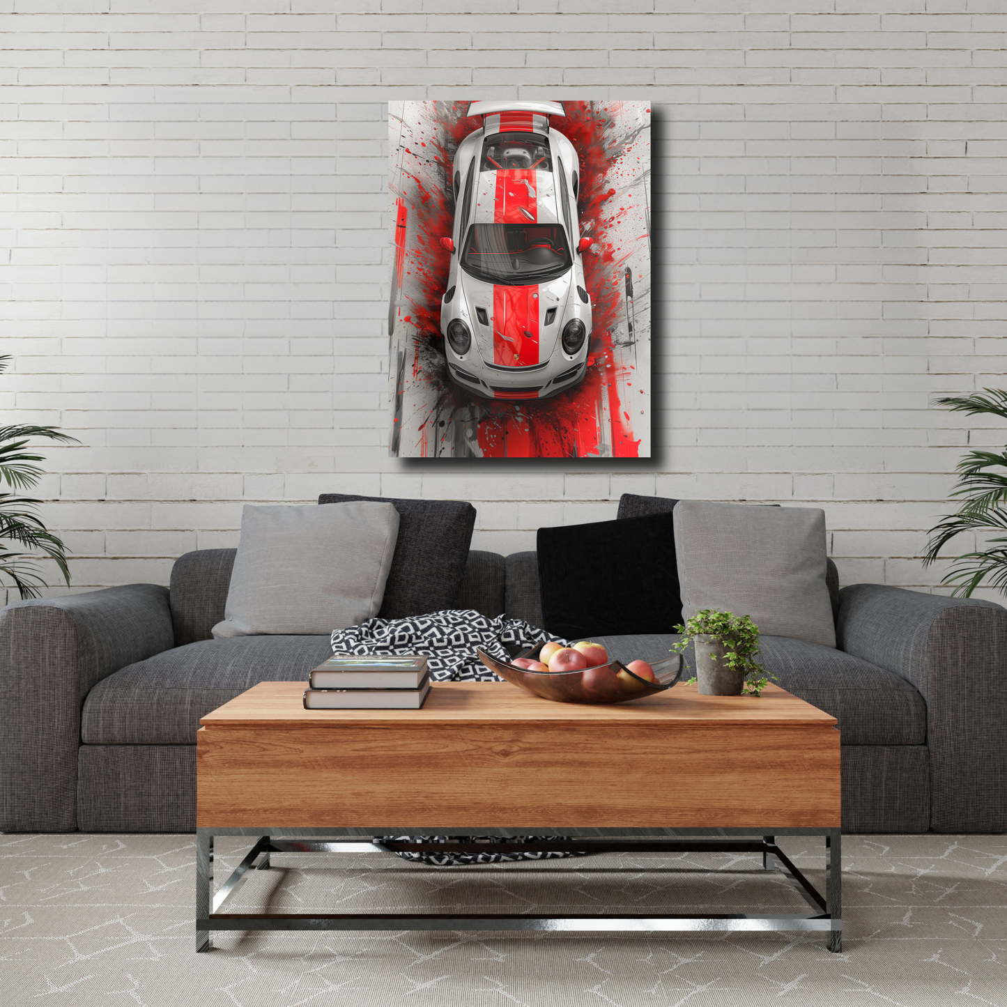 Arte Metálico Cuadro Lámina Aluminio Póster Decoración Autos Porshe