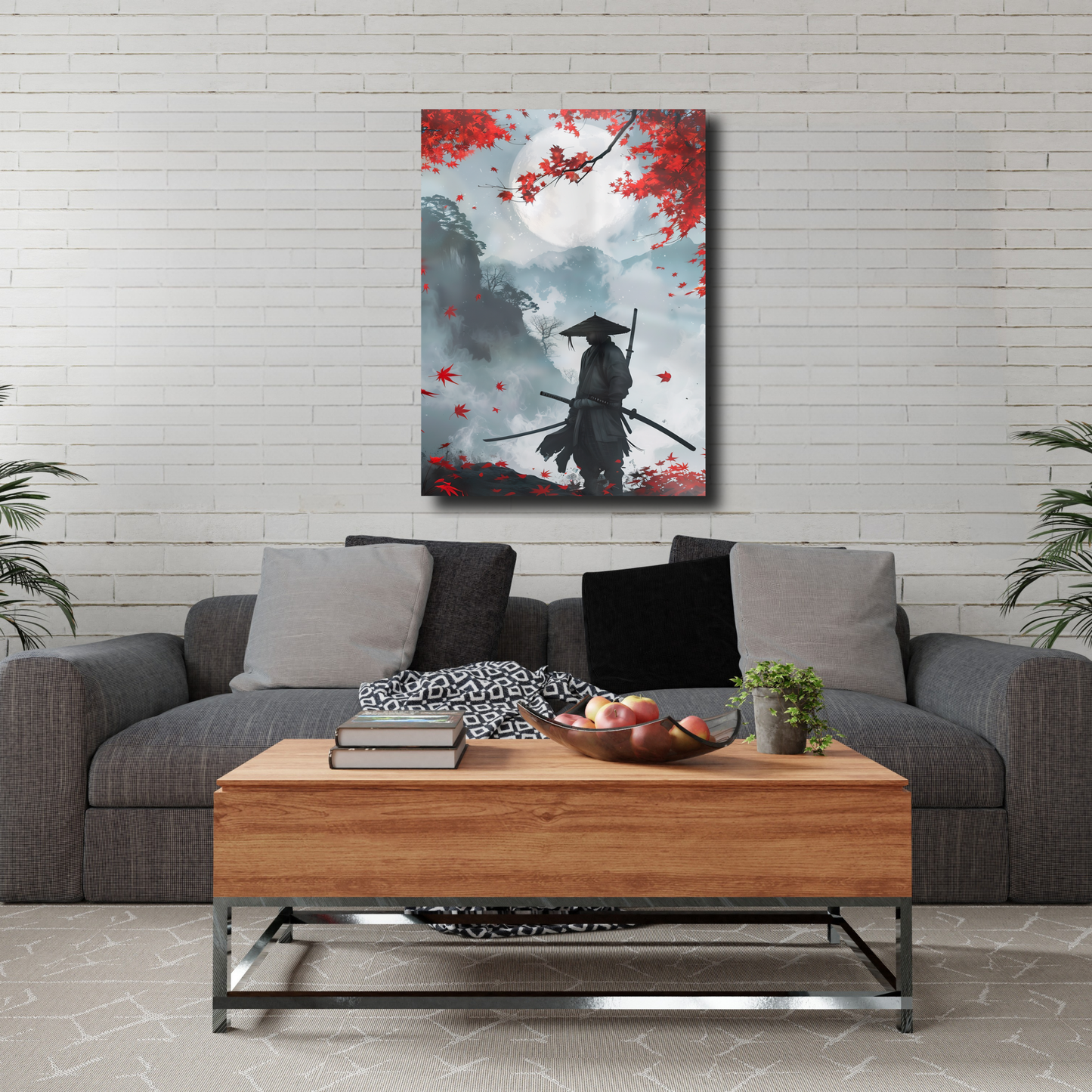 Arte Metálico Cuadro Lámina Aluminio Póster Decoración Asia Ninja