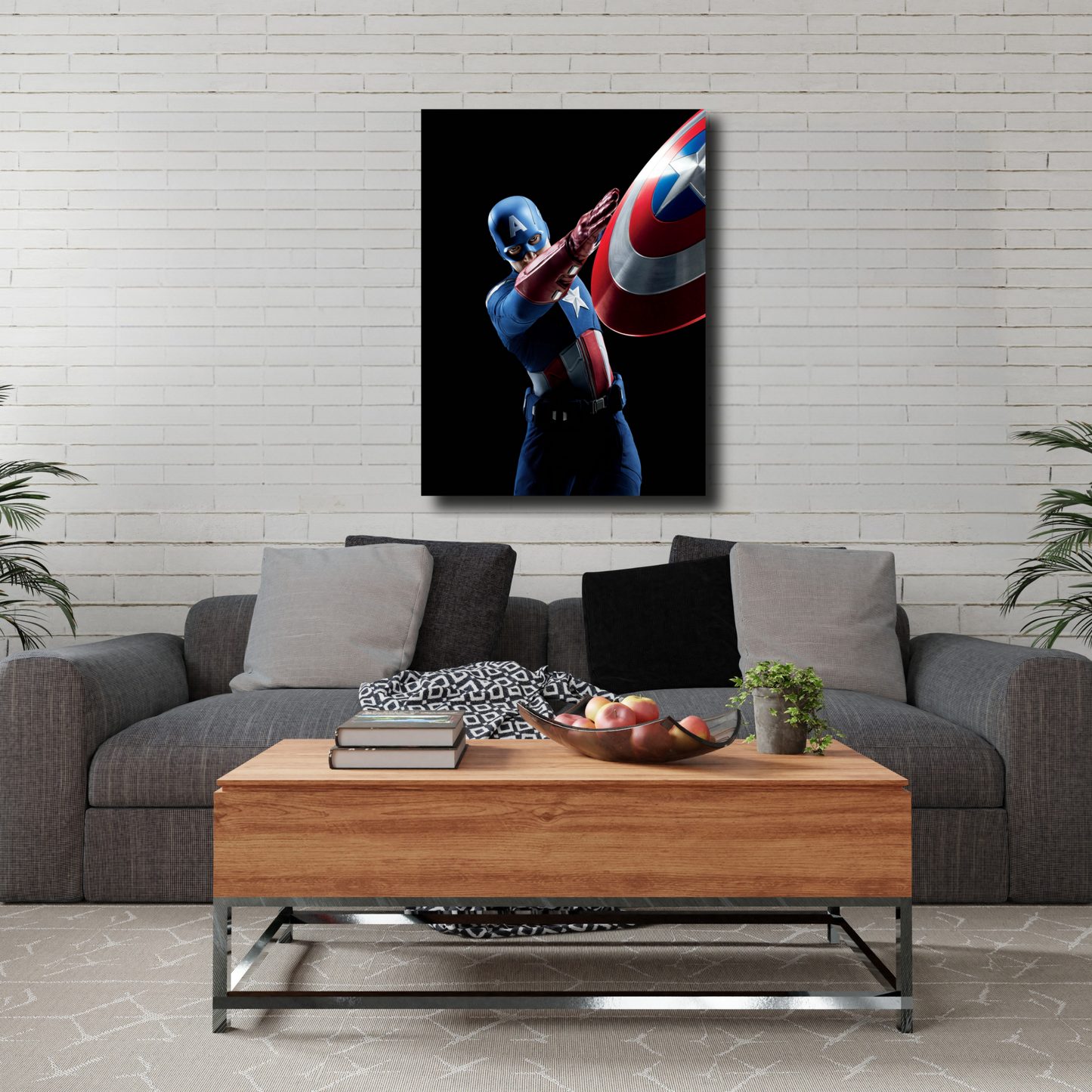 Arte Metálico Cuadro Lámina Aluminio Póster Decoración Marvel Capitán América