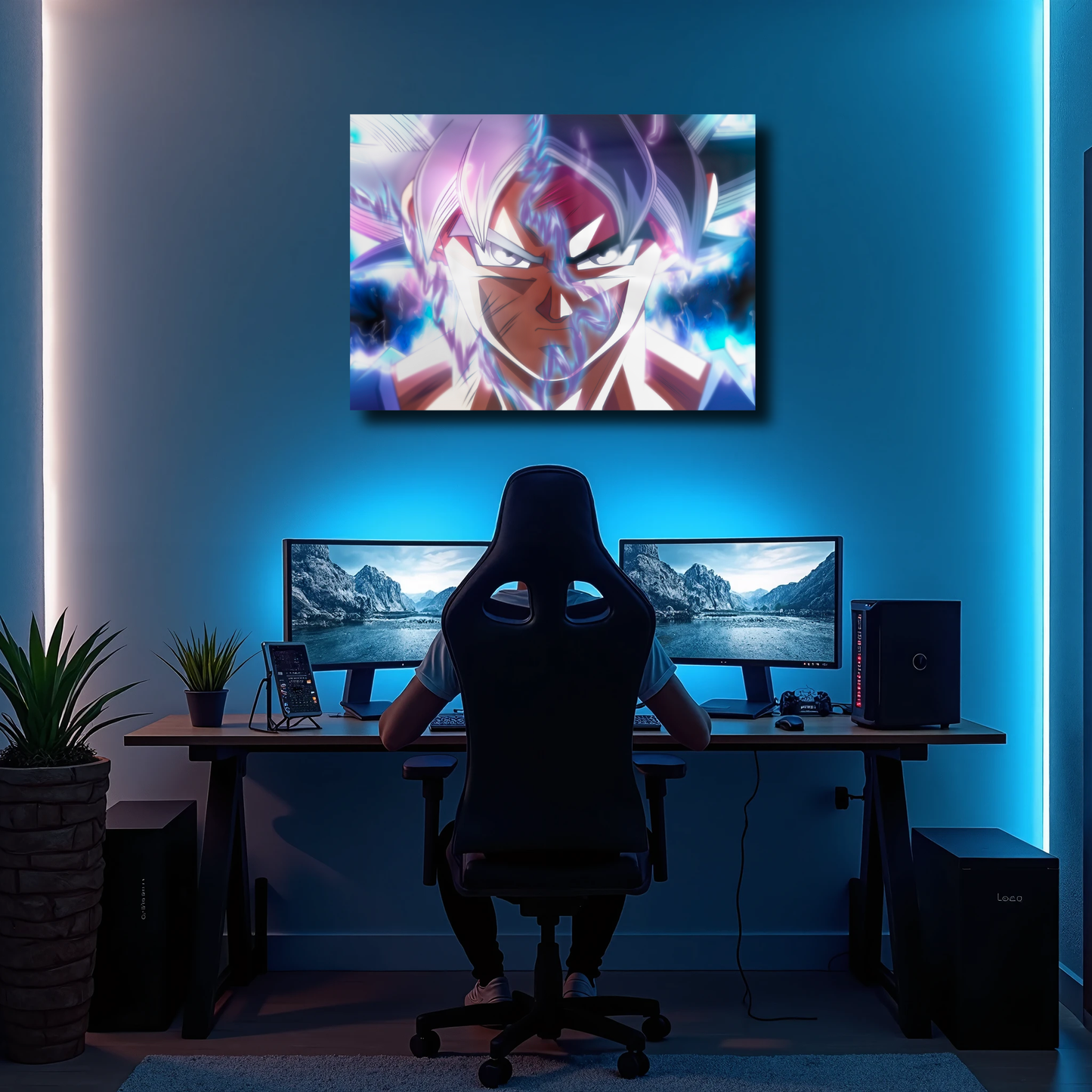 Arte Metálico Cuadro Lamina Aluminio Póster Decoración Anime Dragon Ball Z Goku Ultra Instinto