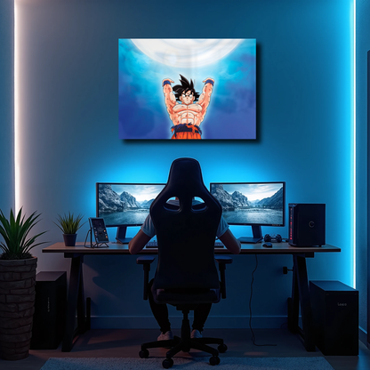 Arte Metálico Cuadro Lamina Aluminio Póster Decoración Anime Dragon Ball Z Goku Geinkidama