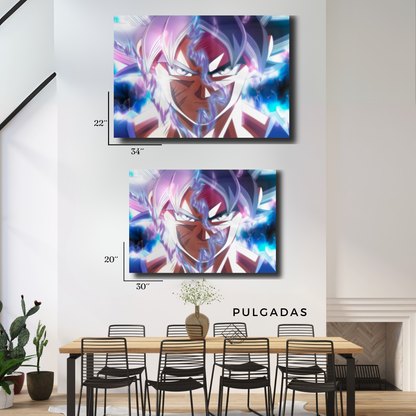 Arte Metálico Cuadro Lamina Aluminio Póster Decoración Anime Dragon Ball Z Goku Ultra Instinto