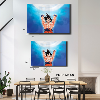 Arte Metálico Cuadro Lamina Aluminio Póster Decoración Anime Dragon Ball Z Goku Geinkidama