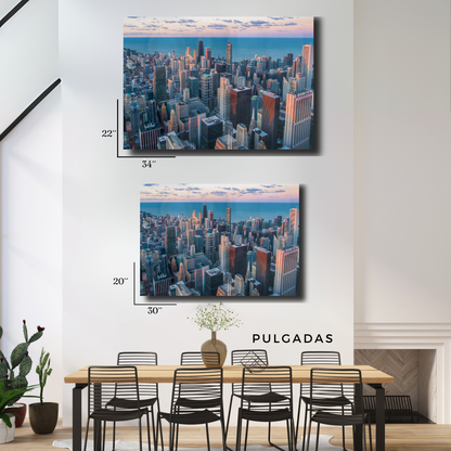 Arte Metálico Cuadro Lámina Aluminio Póster Decoración Ciudades Chicago