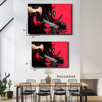 Arte Metálico Cuadro Lámina Aluminio Póster Decoración Marvel Deadpool