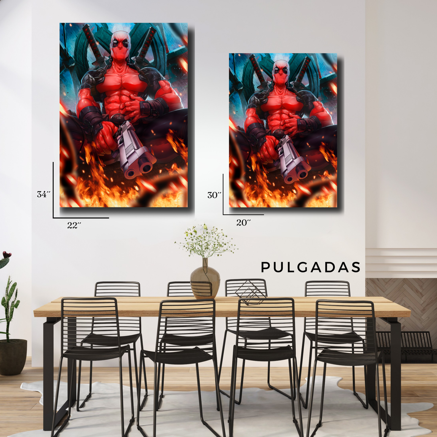 Arte Metálico Cuadro Lámina Aluminio Póster Decoración Marvel Deadpool