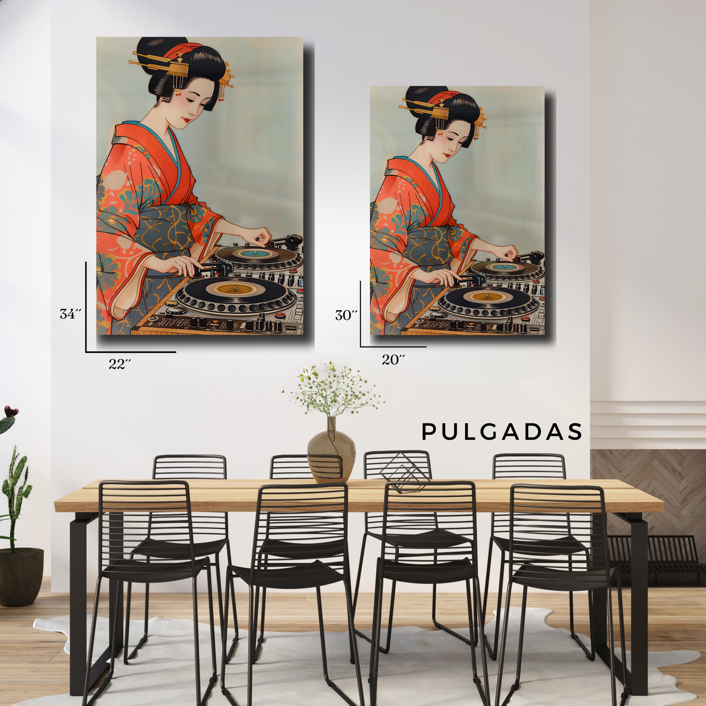 Arte Metálico Cuadro Lámina Aluminio Póster Decoración Asia