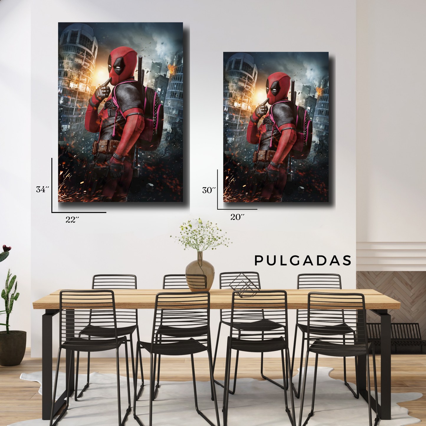 Arte Metálico Cuadro Lámina Aluminio Póster Decoración Marvel Deadpool