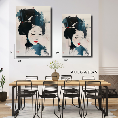 Arte Metálico Cuadro Lámina Aluminio Póster Decoración Asia Mujer