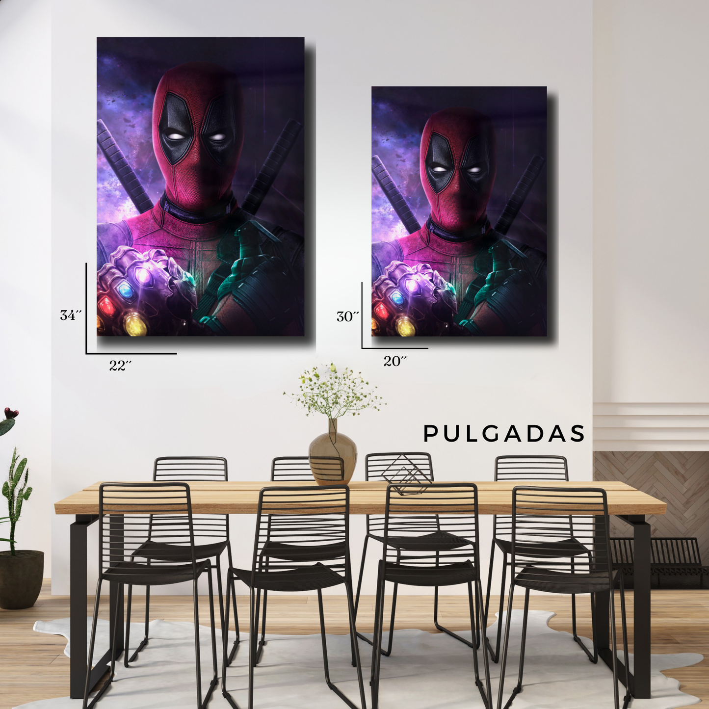 Arte Metálico Cuadro Lámina Aluminio Póster Decoración Marvel Deadpool