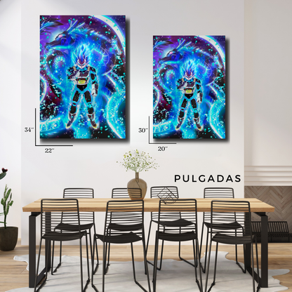 Arte Metálico Cuadro Lámina Aluminio Póster Decoración Anime Dragon Ball Z Vegeta Blue