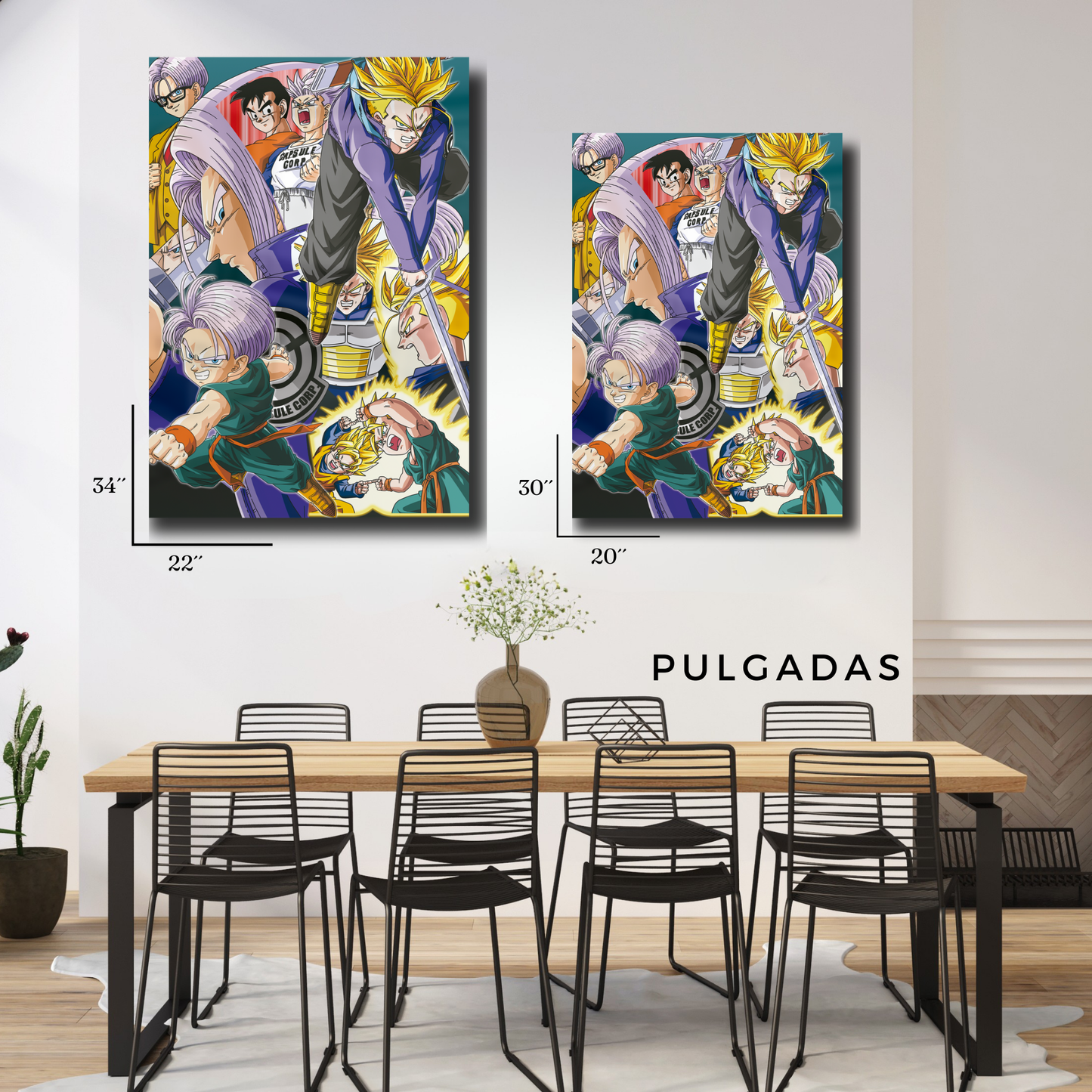 Arte Metálico Cuadro Lámina Aluminio Póster Decoración Anime Dragon Ball Z Trunks