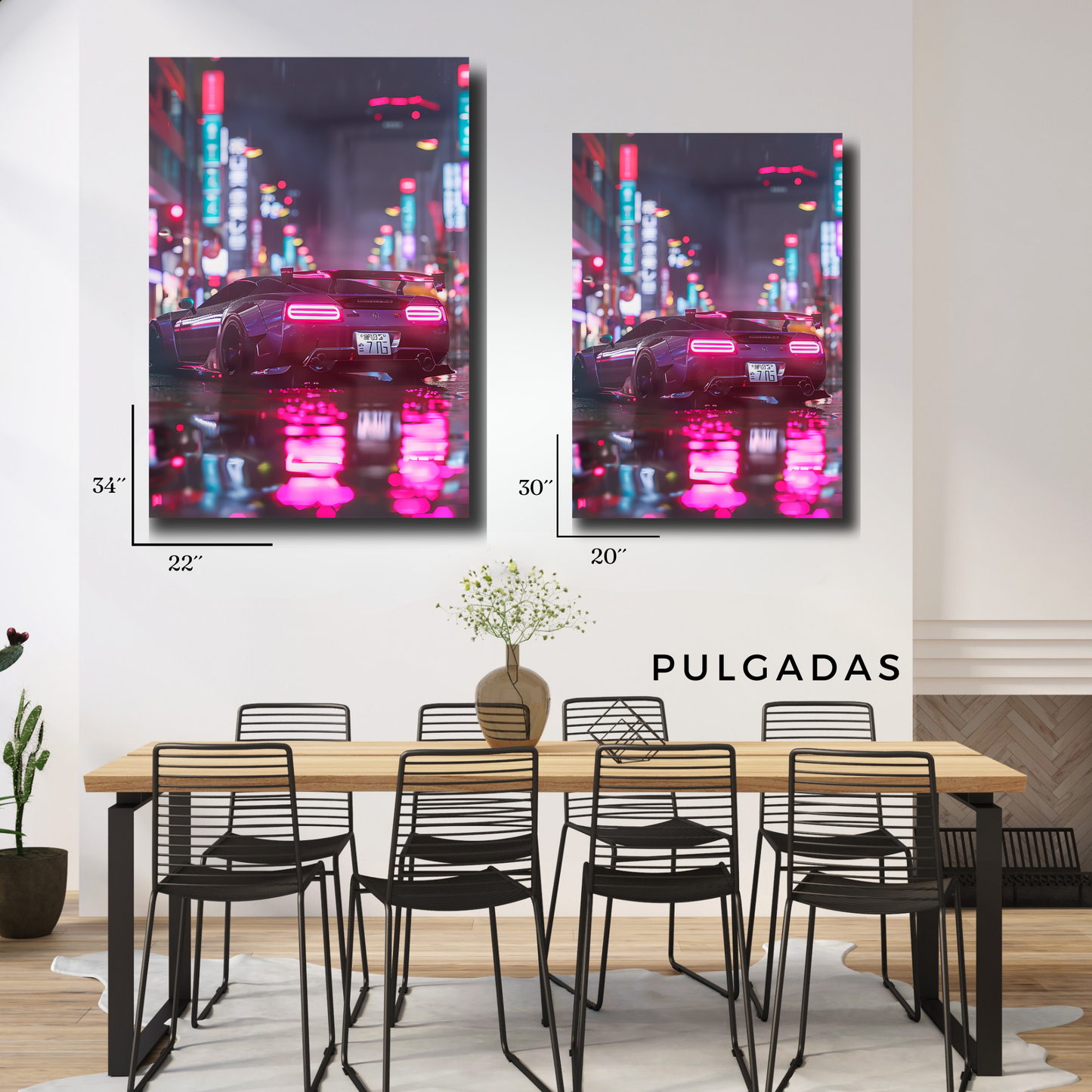 Arte Metálico Cuadro Lámina Aluminio Póster Decoración Autos