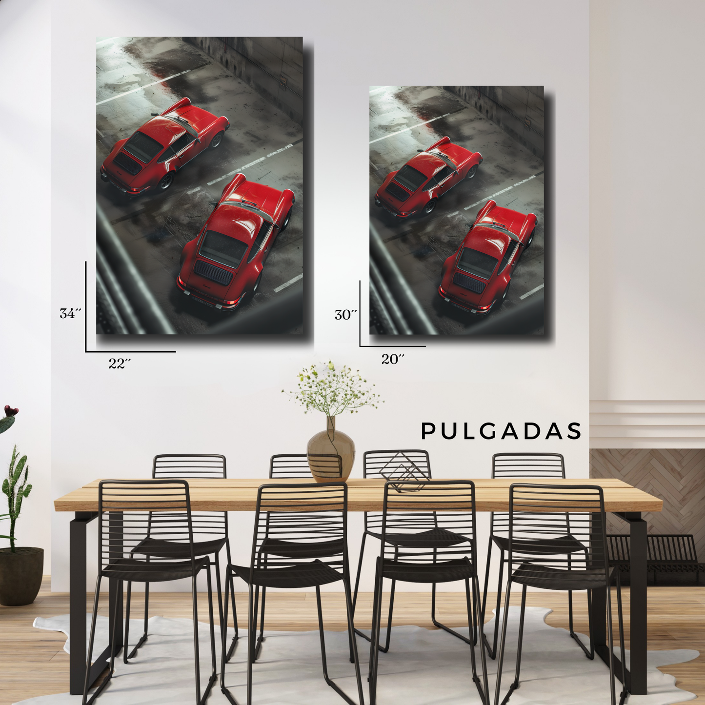 Arte Metálico Cuadro Lámina Aluminio Póster Decoración Autos Porshe