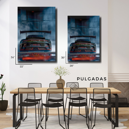 Arte Metálico Cuadro Lámina Aluminio Póster Decoración Autos Porshe