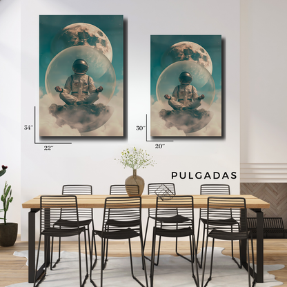 Arte Metálico Cuadro Lámina Aluminio Póster Decoración Espacio Astronauta