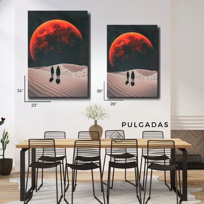 Arte Metálico Cuadro Lámina Aluminio Póster Decoración Espacio Luna