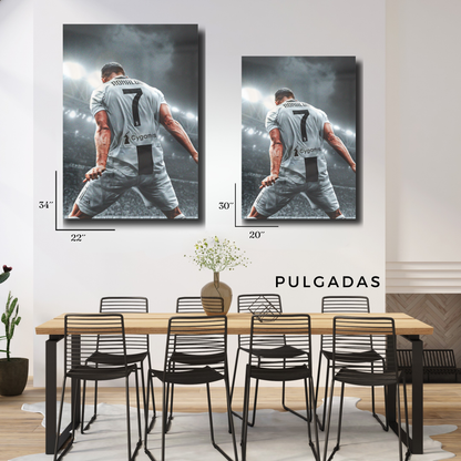 Arte Metálico Cuadro Lámina Aluminio Póster Decoración Deportes Cristiano Ronaldo