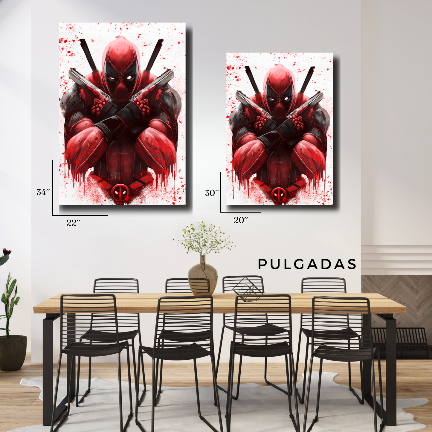 Arte Metálico Cuadro Lámina Aluminio Póster Decoración Marvel Deadpool