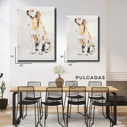 Arte Metálico Cuadro Lámina Aluminio Póster Decoración Asia Perro