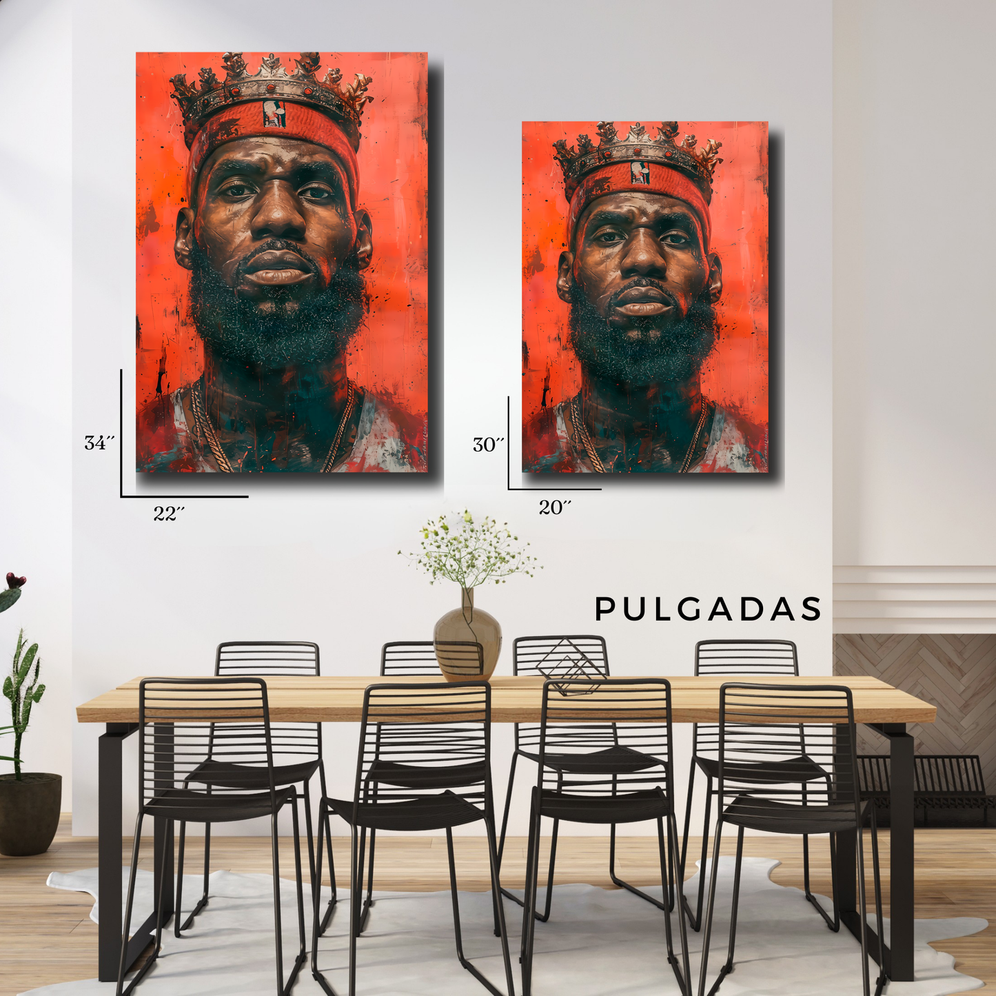 Arte Metálico Cuadro Lámina Aluminio Póster Decoración Deportes Lebron James