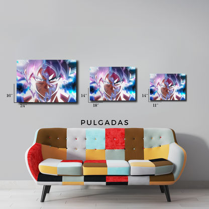 Arte Metálico Cuadro Lamina Aluminio Póster Decoración Anime Dragon Ball Z Goku Ultra Instinto